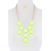 Brushed Oval Shape Dangle Alloy Necklace - CC-52086