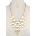 Brushed Oval Shape Dangle Alloy Necklace - CC-52086