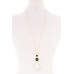 Marbling Natural Stone Pendant Long Necklace - Designer Style - CC-52513