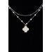 Double Pearled Clover Necklace - Designer Style - CC-WH2000872