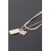 Double Clover Tag Pendant Necklace - Designer Style - CC-WH2000873