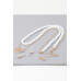 Checkered Clover Pearl Linked Necklace - CC-WH2001535
