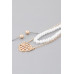 Checkered Clover Pearl Linked Necklace - CC-WH2001535