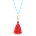 Cowrie Shell Tassel Beaded Necklace - Designer Style - CC-38012