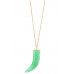 Elongated single horn pendant necklace - Designer Style - CC-36757