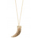 Elongated single horn pendant necklace - Designer Style - CC-36757