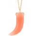Elongated single horn pendant necklace - Designer Style - CC-36757