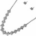 Crystal-studded Clover Necklace Earring Set - CC-59082