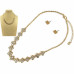 Crystal-studded Clover Necklace Earring Set - CC-59082
