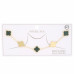 Clover Charm Station Gold Dipped Necklace - Designer Style - CC-58706