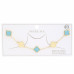 Clover Charm Station Gold Dipped Necklace - Designer Style - CC-58706