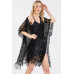 Flower Pattern Crochet Lace Tassel Cover Up - Designer Style - CC-WH2001836