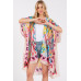 Multi Colored Heart Print Silky Feel Kimono - Designer Style - CC-WH2001848