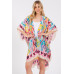 Multi Colored Heart Print Silky Feel Kimono - Designer Style - CC-WH2001848