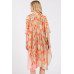 Two Tones Trim Abstract Print Silky Feel Kimono - Designer Style - CC-WH2001850