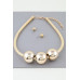 Triple Shiny Bead Statement Necklace - CC-WH2002052