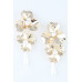 Shiny Pearled Flower Drop Earrings - CC-WH2002053