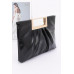 Faux Leather Metal Handle Clutch - CC-WH2002088