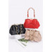 Faux Leather Ribbon Chain Handle Party Clutch - CC-WH2002138