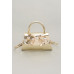 Faux Mirror Leather Ribbon Metal Top Handle Bag - CC-WH2002139