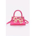 Faux Mirror Leather Ribbon Metal Top Handle Bag - CC-WH2002139
