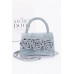 Faux Leather Rhinestone Hot Fix Flower Bag - CC-WH2002180