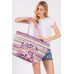 Boho Print Pom Pom Fringe Tote Bag - CC-WH2002198