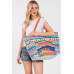 Boho Print Pom Pom Fringe Tote Bag - CC-WH2002199