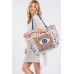 Evil Eye Boho Print Pom Pom Fringe Tote Bag - CC-WH2002202