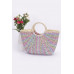 Faux Straw Multi Color Round Handle Tote Bag - CC-WH2002217