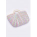 Faux Straw Multi Color Round Handle Tote Bag - CC-WH2002217