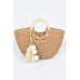 Woven Cotton Wood Handle Tote Bag - CC-WH2002219