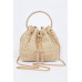 Faux Straw Bucket Bag W/stone Handle - CC-WH2002226