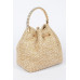 Faux Straw Bucket Bag W/stone Handle - CC-WH2002226