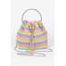 Faux Straw Bucket Bag W/stone Handle - CC-WH2002226