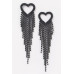 Rhinestone Heart Fringe Earring - CC-WH2002248