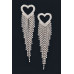Rhinestone Heart Fringe Earring - CC-WH2002248