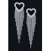 Rhinestone Heart Fringe Earring - CC-WH2002248