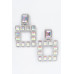 Multi Square Gemstone Earrings - CC-WH2002251