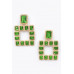 Multi Square Gemstone Earrings - CC-WH2002251