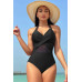 Color Block Halter Cross Lace One Piece Swimsuit - CC-WH3000048