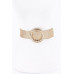 Hammeredmetal Buckle Metallic Stretch Plussizebelt - CC-WH2002317