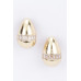 Metal Stone Tear Drop Earring - CC-WH2002345