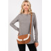 Fleece Trimmed Solid Crossbodybag Adjustable Strap - CC-WH2002369