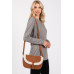 Fleece Trimmed Solid Crossbodybag Adjustable Strap - CC-WH2002369