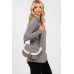 Fleece Trimmed Solid Crossbodybag Adjustable Strap - CC-WH2002369