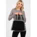 Fleece Trimmed Solid Tote And Crossbody Bag - CC-WH2002370