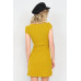 Mustard Ribbed V-neck Cap Sleeve Mini Solid Casual Dress