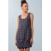 Multi Houndstooth Pattern Sleeveless Mini Dress