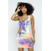 One Shoulder Two Side Cut Off Mini Dress W/mask
